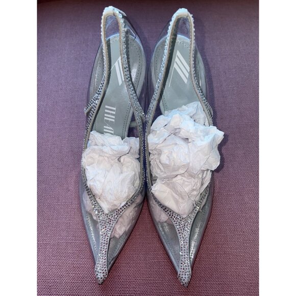 THE ATTICO Venus Chrome Pumps in Dusty Baby 38 New Womens Crystal High Heels - Picture 9 of 16